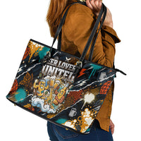 Beer Lovers United Brew Mode On Leather Tote Bag Retro Comic Beer Characters Clinking Glasses