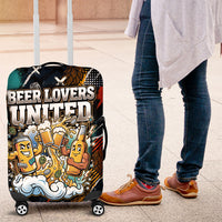 Beer Lovers United Brew Mode On Luggage Cover Retro Comic Beer Characters Clinking Glasses