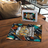Beer Lovers United Brew Mode On Puzzle Retro Comic Beer Characters Clinking Glasses