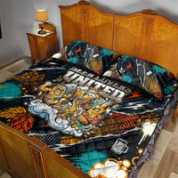 Beer Lovers United Brew Mode On Quilt Bed Set Retro Comic Beer Characters Clinking Glasses