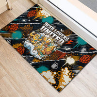 Beer Lovers United Brew Mode On Rubber Doormat Retro Comic Beer Characters Clinking Glasses