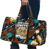 Beer Lovers United Brew Mode On Travel Bag Retro Comic Beer Characters Clinking Glasses