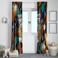 Beer Lovers United Brew Mode On Window Curtain Retro Comic Beer Characters Clinking Glasses