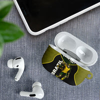 Personalized Brazil Football AirPods Case Gothic Skull Skeleton Mascot Flaming Soccer Ball