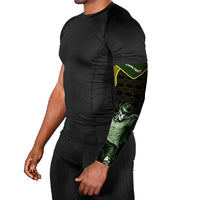 Personalized Brazil Football Arm Sleeves Gothic Skull Skeleton Mascot Flaming Soccer Ball