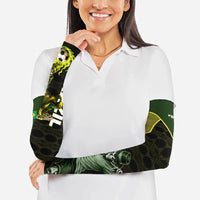 Personalized Brazil Football Arm Sleeves Gothic Skull Skeleton Mascot Flaming Soccer Ball