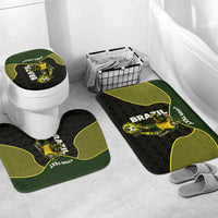 Personalized Brazil Football Bathroom Set Gothic Skull Skeleton Mascot Flaming Soccer Ball