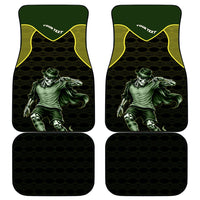 Personalized Brazil Football Car Mats Gothic Skull Skeleton Mascot Flaming Soccer Ball
