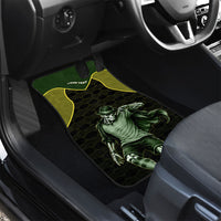 Personalized Brazil Football Car Mats Gothic Skull Skeleton Mascot Flaming Soccer Ball
