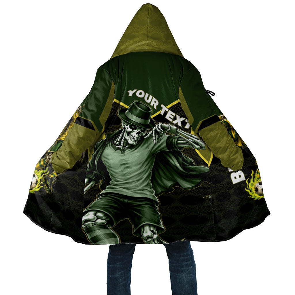 Personalized Brazil Football Cloak Gothic Skull Skeleton Mascot Flaming Soccer Ball