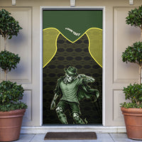 Personalized Brazil Football Door Cover Gothic Skull Skeleton Mascot Flaming Soccer Ball