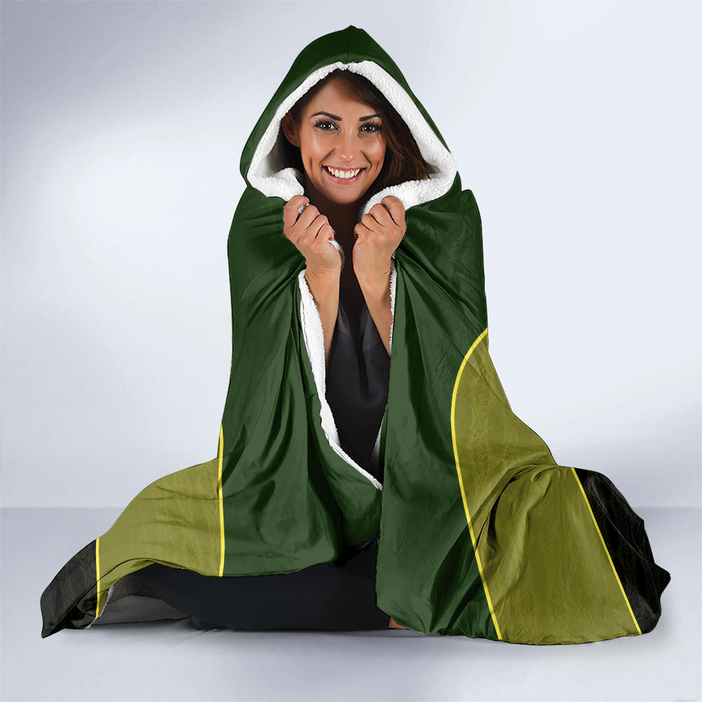 Personalized Brazil Football Hooded Blanket Gothic Skull Skeleton Mascot Flaming Soccer Ball