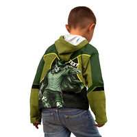 Personalized Brazil Football Kid Hoodie Gothic Skull Skeleton Mascot Flaming Soccer Ball