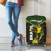 Personalized Brazil Football Luggage Cover Gothic Skull Skeleton Mascot Flaming Soccer Ball