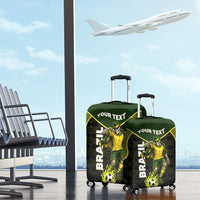 Personalized Brazil Football Luggage Cover Gothic Skull Skeleton Mascot Flaming Soccer Ball
