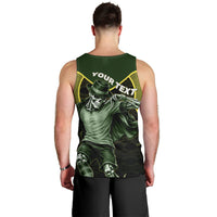 Personalized Brazil Football Men Tank Top Gothic Skull Skeleton Mascot Flaming Soccer Ball