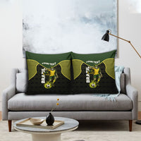 Personalized Brazil Football Pillow Cover Gothic Skull Skeleton Mascot Flaming Soccer Ball