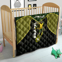 Personalized Brazil Football Quilt Gothic Skull Skeleton Mascot Flaming Soccer Ball