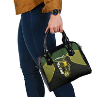 Personalized Brazil Football Shoulder Handbag Gothic Skull Skeleton Mascot Flaming Soccer Ball
