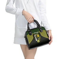 Personalized Brazil Football Shoulder Handbag Gothic Skull Skeleton Mascot Flaming Soccer Ball