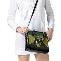 Personalized Brazil Football Shoulder Handbag Gothic Skull Skeleton Mascot Flaming Soccer Ball