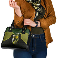 Personalized Brazil Football Shoulder Handbag Gothic Skull Skeleton Mascot Flaming Soccer Ball
