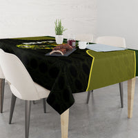Personalized Brazil Football Tablecloth Gothic Skull Skeleton Mascot Flaming Soccer Ball