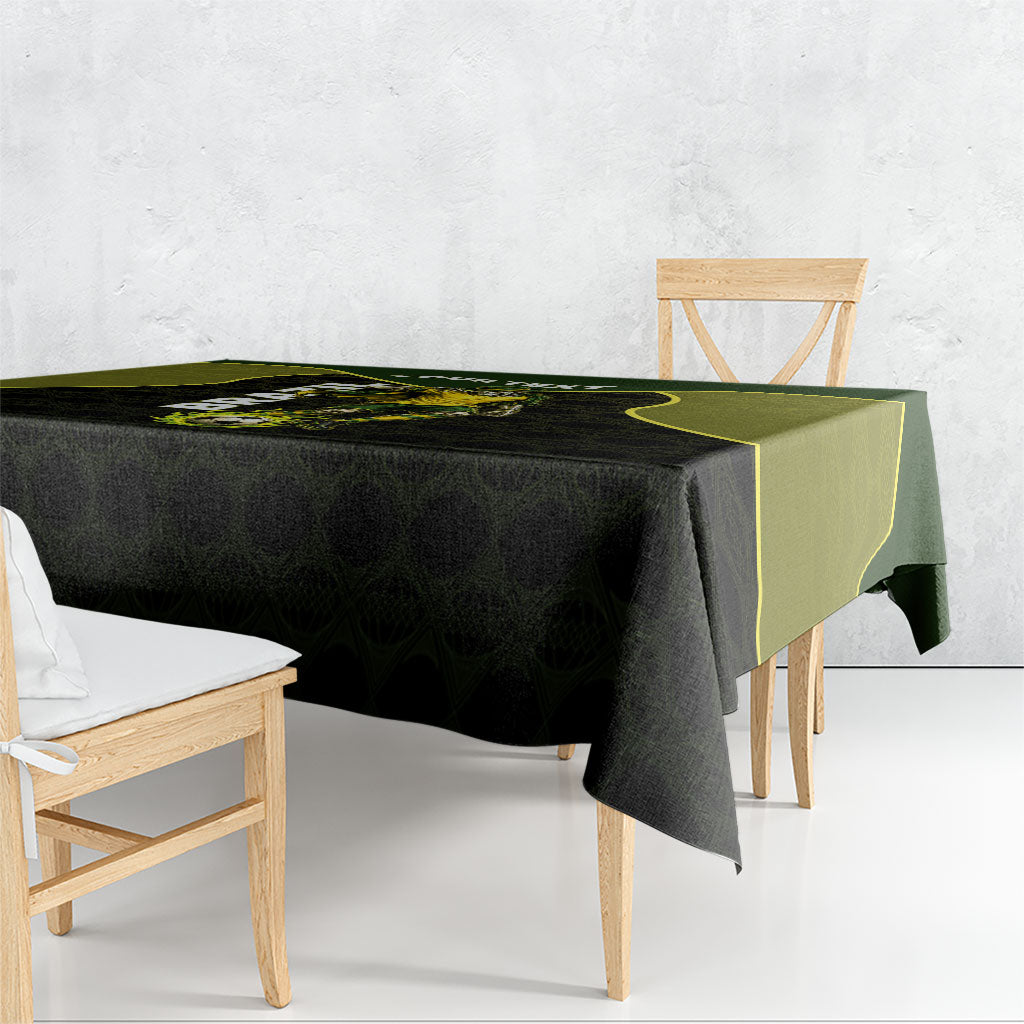 Personalized Brazil Football Tablecloth Gothic Skull Skeleton Mascot Flaming Soccer Ball