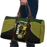 Personalized Brazil Football Travel Bag Gothic Skull Skeleton Mascot Flaming Soccer Ball