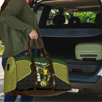 Personalized Brazil Football Travel Bag Gothic Skull Skeleton Mascot Flaming Soccer Ball