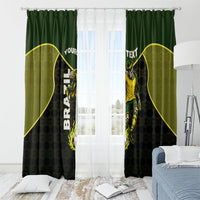 Personalized Brazil Football Window Curtain Gothic Skull Skeleton Mascot Flaming Soccer Ball