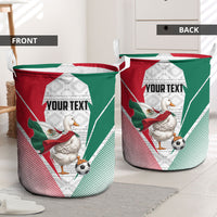 Personalized Mexico Soccer Duck Laundry Basket Mexican Flag Cape Soccer Ball