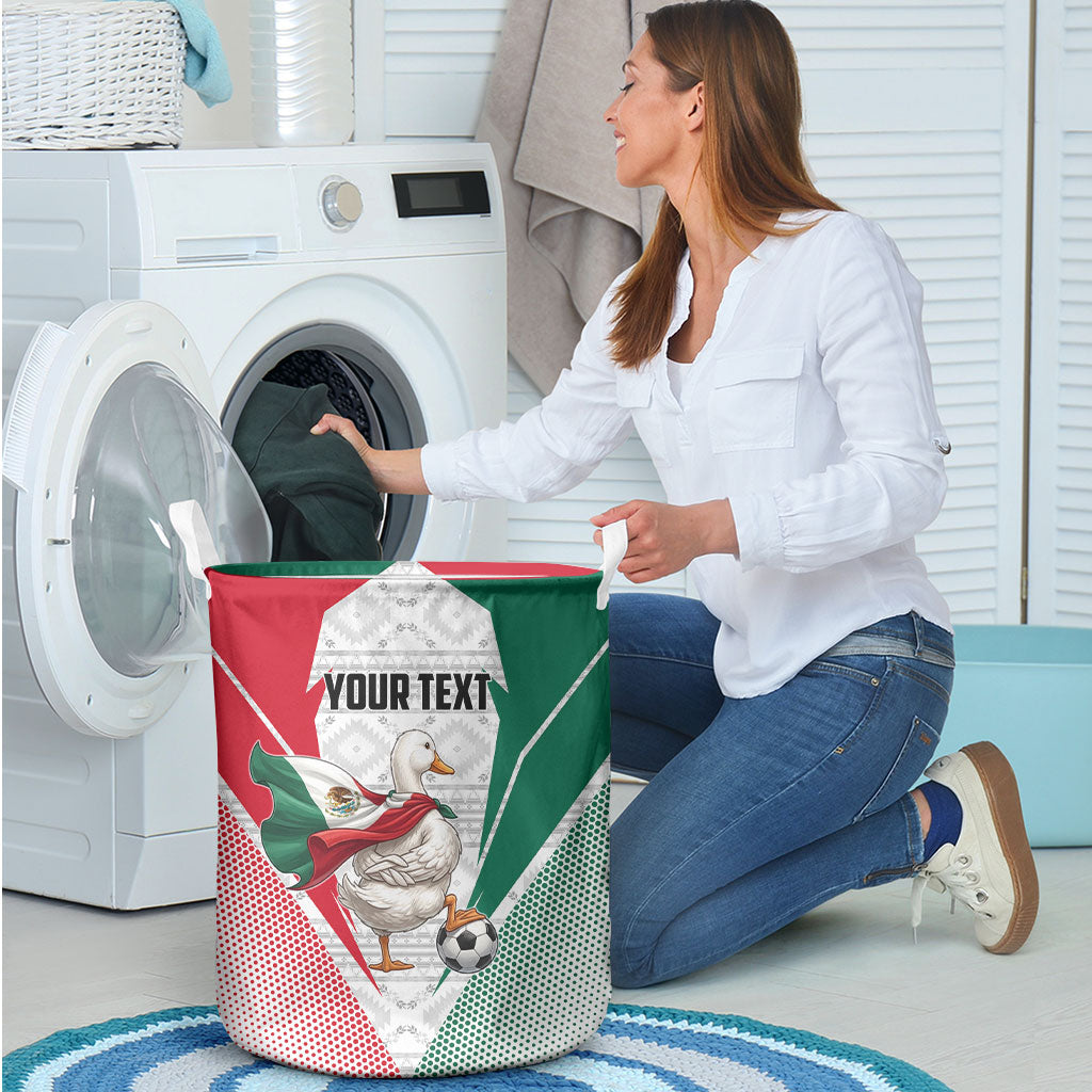 Personalized Mexico Soccer Duck Laundry Basket Mexican Flag Cape Soccer Ball
