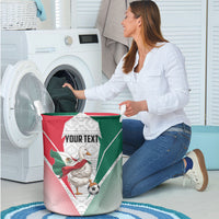Personalized Mexico Soccer Duck Laundry Basket Mexican Flag Cape Soccer Ball