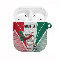 Personalized Mexico Soccer Duck AirPods Case Mexican Flag Cape Soccer Ball