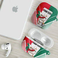 Personalized Mexico Soccer Duck AirPods Case Mexican Flag Cape Soccer Ball