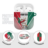 Personalized Mexico Soccer Duck AirPods Case Mexican Flag Cape Soccer Ball
