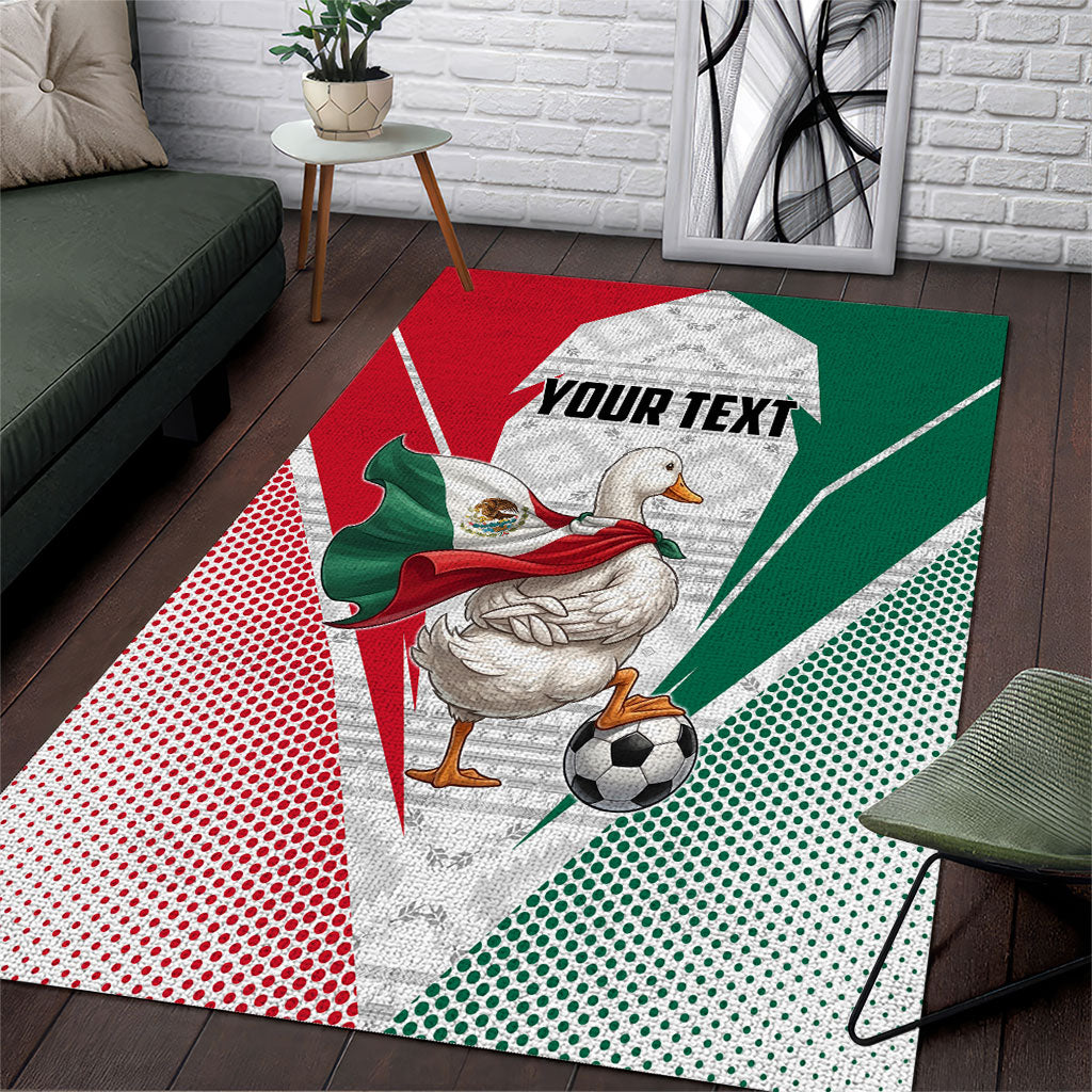 Personalized Mexico Soccer Duck Area Rug Mexican Flag Cape Soccer Ball