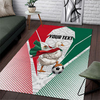 Personalized Mexico Soccer Duck Area Rug Mexican Flag Cape Soccer Ball