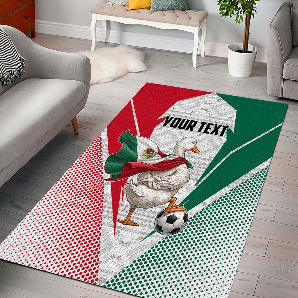 Personalized Mexico Soccer Duck Area Rug Mexican Flag Cape Soccer Ball