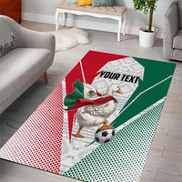 Personalized Mexico Soccer Duck Area Rug Mexican Flag Cape Soccer Ball