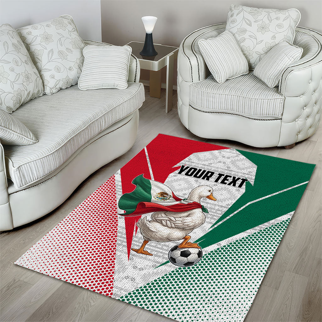 Personalized Mexico Soccer Duck Area Rug Mexican Flag Cape Soccer Ball