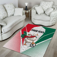 Personalized Mexico Soccer Duck Area Rug Mexican Flag Cape Soccer Ball