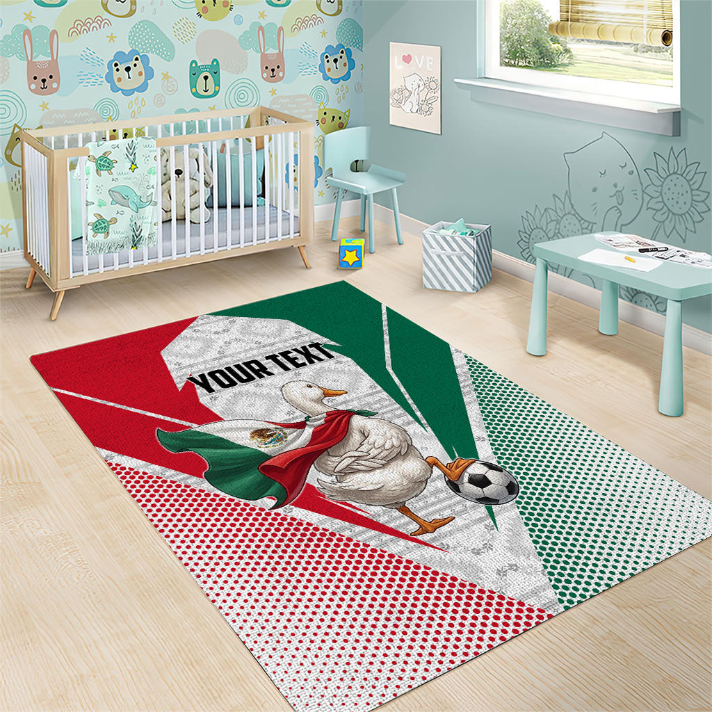 Personalized Mexico Soccer Duck Area Rug Mexican Flag Cape Soccer Ball