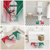 Personalized Mexico Soccer Duck Bathroom Set Mexican Flag Cape Soccer Ball