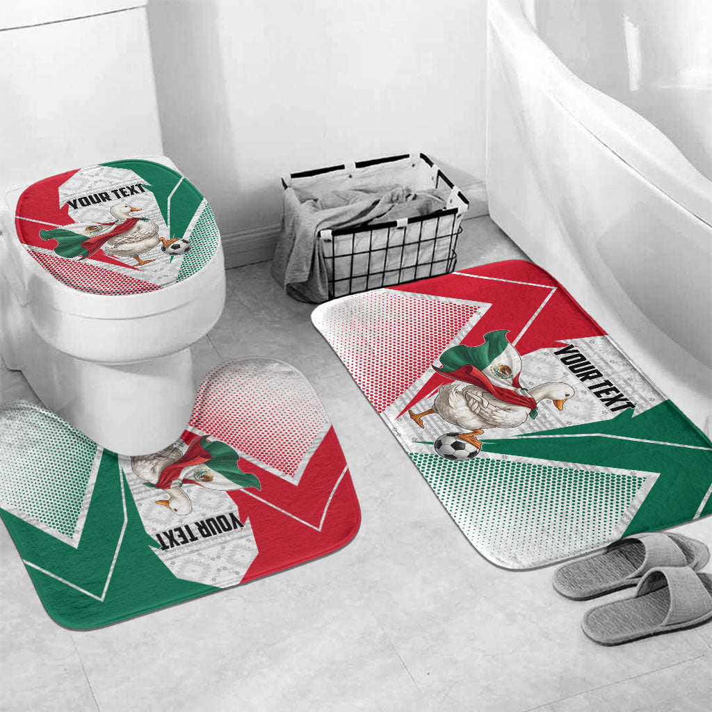 Personalized Mexico Soccer Duck Bathroom Set Mexican Flag Cape Soccer Ball