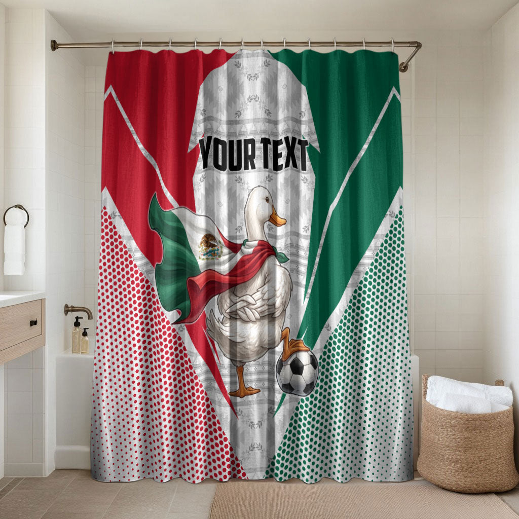 Personalized Mexico Soccer Duck Bathroom Set Mexican Flag Cape Soccer Ball