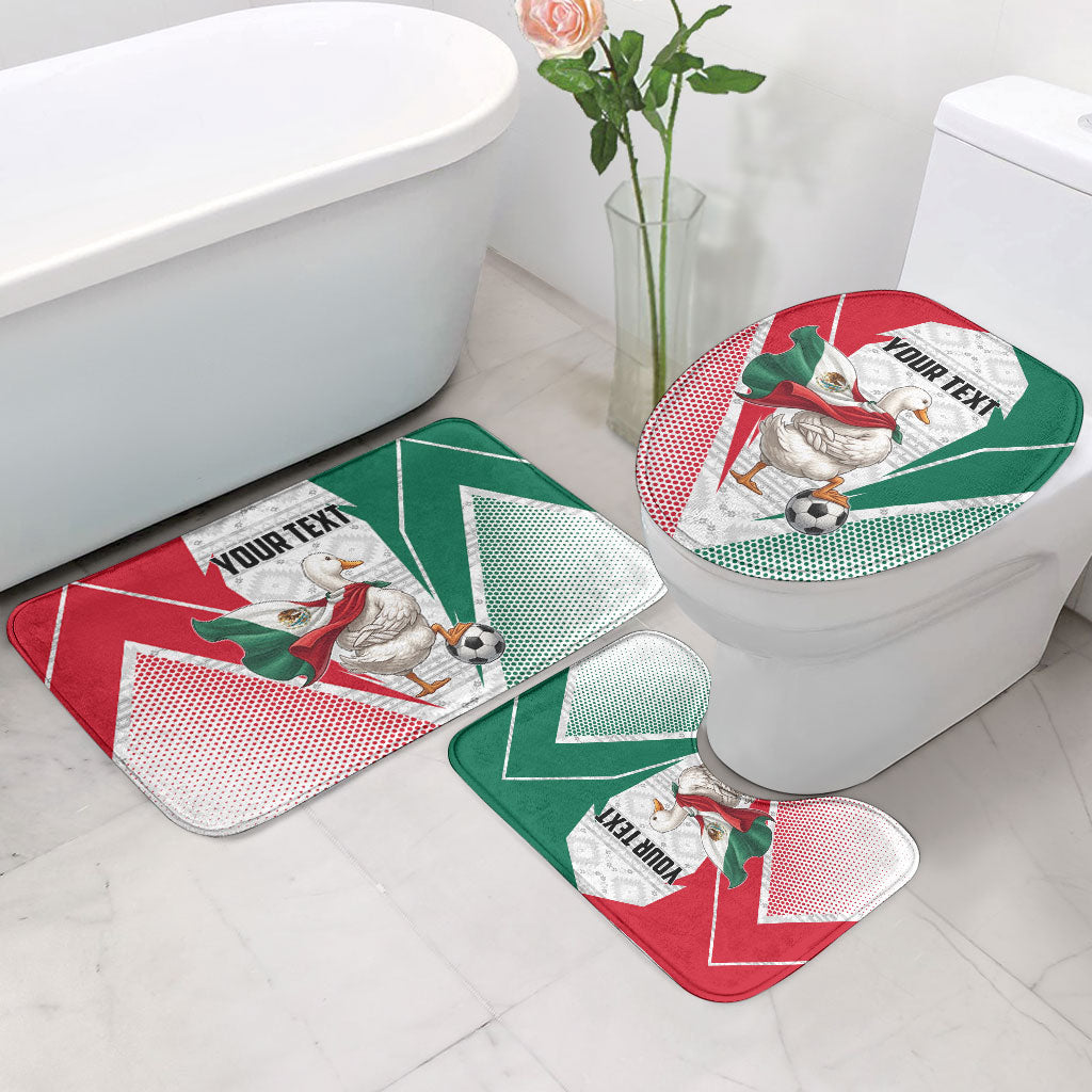 Personalized Mexico Soccer Duck Bathroom Set Mexican Flag Cape Soccer Ball