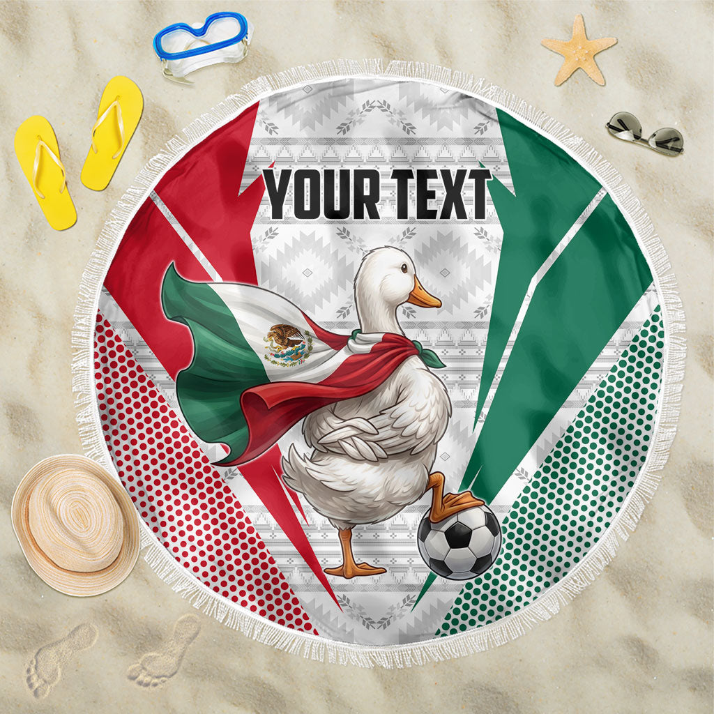 Personalized Mexico Soccer Duck Beach Blanket Mexican Flag Cape Soccer Ball