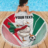 Personalized Mexico Soccer Duck Beach Blanket Mexican Flag Cape Soccer Ball